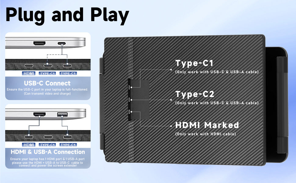 S1 - 14" Portable Dual Monitor for Laptops (Extender)