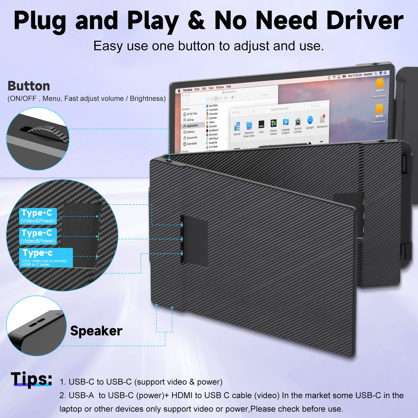 S2 - 14" Laptop Screen Extender, for 13"-16.5" Laptop with Stand