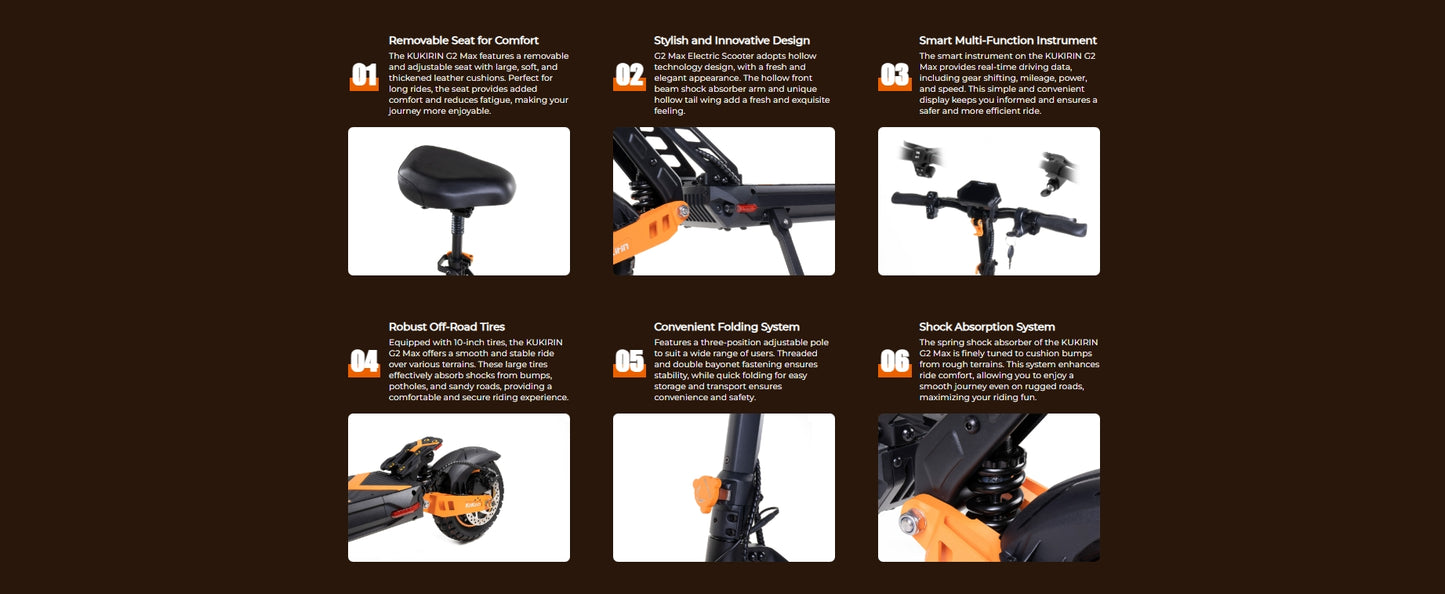 G2 Max Electric Scooter | 960WH Power | 1000W Motor