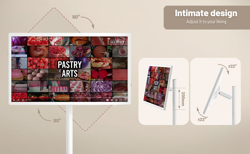 32" Portable Touch TV - Rolling TV on Wheels