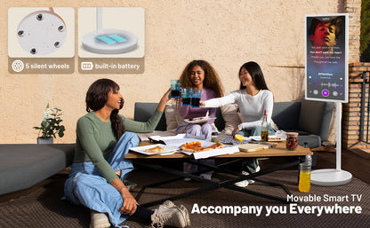 32" Portable Touch TV - Rolling TV on Wheels