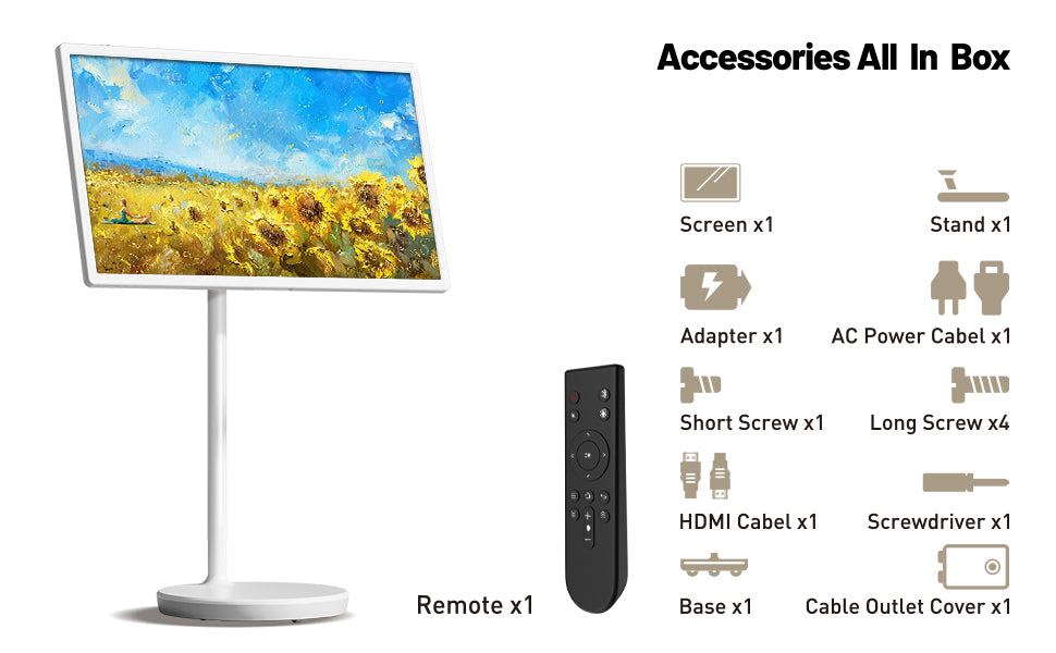 32" Portable Touch TV - Rolling TV on Wheels